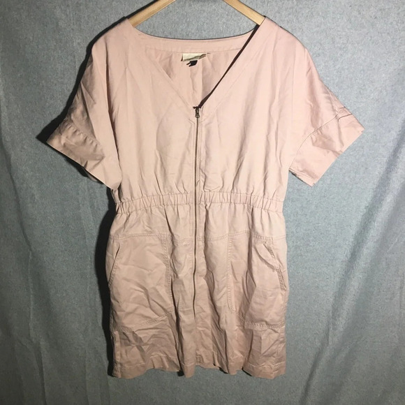 Womens Universal Thread Dress V Neck Zipper Feminine Girly Spring Summer Casual - Picture 1 of 5